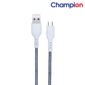 Champion USB to Micro USB 2.4A Braided Fast Charging & Data Sync Cable (1M)