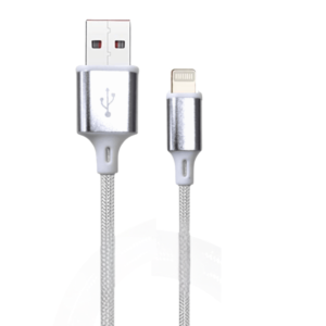Champion Lightning (iPhone) PVC 3Amp 1Mtr Metal Data Cable (Silver)