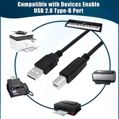 Champion USB Printer Cable, USB A to Male USB B 2.0 Cable Compatible with Printers, Scanner For Brother Dell, HP, Epson, Canon, Lexmark, Xerox, Samsung, Epson (Black) - Image 3