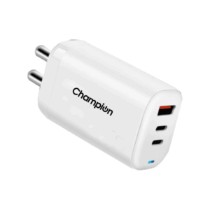 Champion 25W Wall Charger (USB+Type-C+Type-C) Supports Warp/Dash/SuperVooc Charging