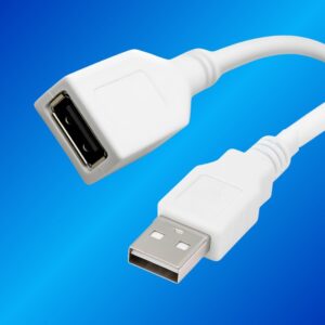 Champion USB A (M) to USB A ( F) Extension Cable High-Speed Data Transfer Compatible with Keyboard, Mouse, Hard Drive, Flash Drive, Xbox, Laptop/PC/Mac/Printer (White)